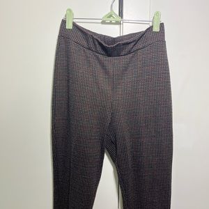 Zara houndstooth pintuck flare pants
